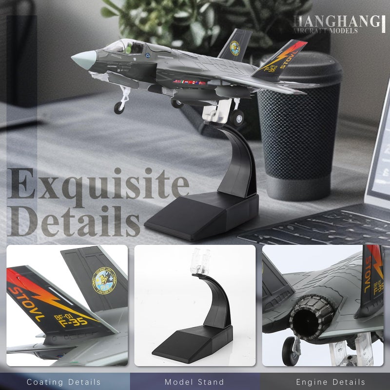 HANGHANG طائرة هانغهانغ 1/72 F35B المقاتلة المعدنية نموذج طائرة عسكرية نموذج طائرة مصنوعة من المعدن لجمعها أو كهدية - Image 4